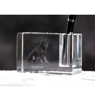 Niemiecki terier myśliwski penholder kryształowy z psem Art-Dog