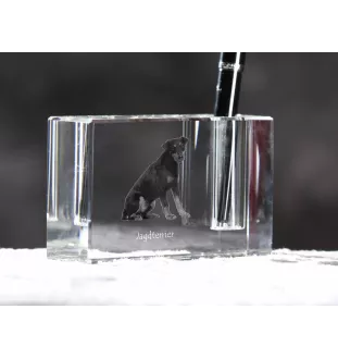 Jagdterrier - Stifthalter, Kristallorganizer mit Hundefoto, einzigartige Schreibtischdekoration der Marke Art-Dog