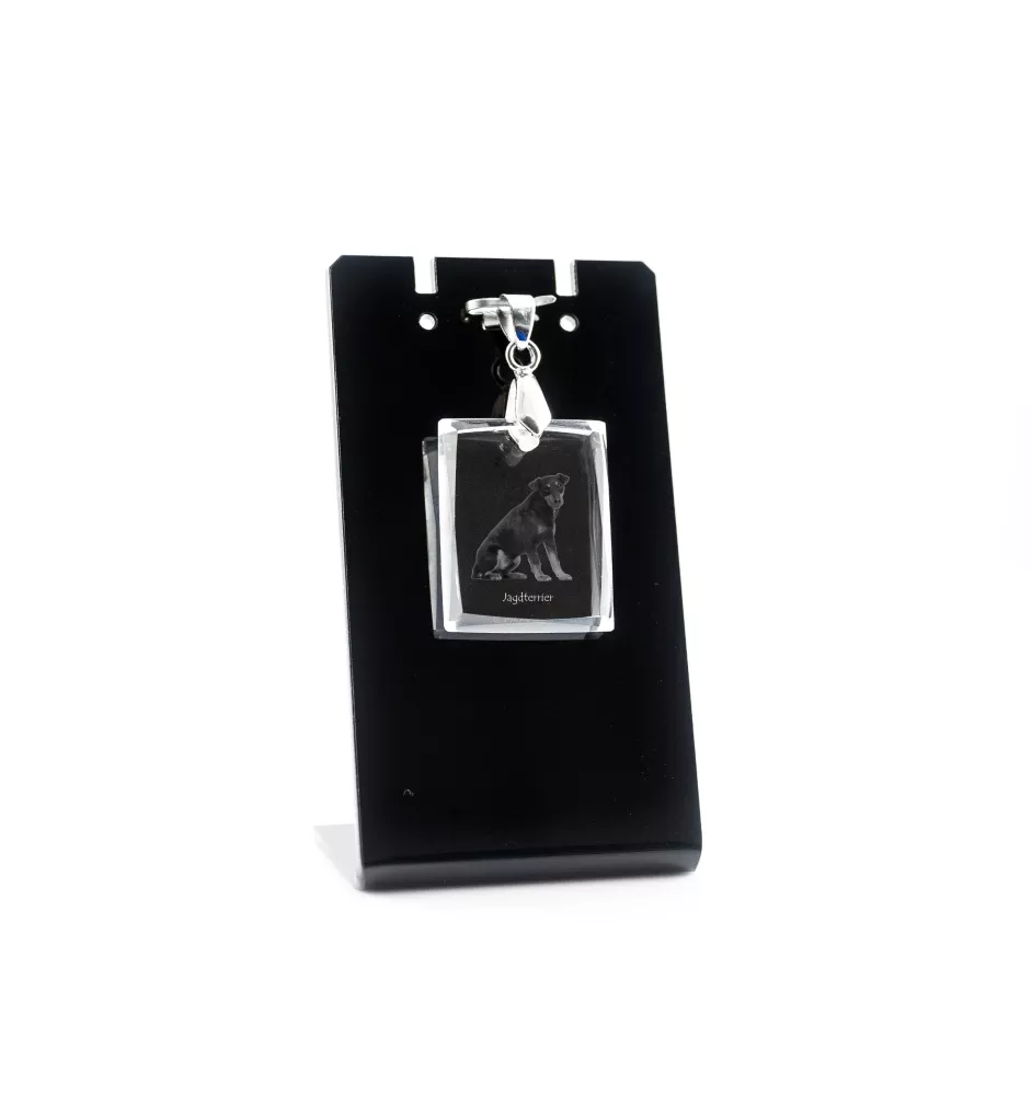 Jagdterrier - Crystal dog pendant, photo necklace, unique jewellery by Art-Dog