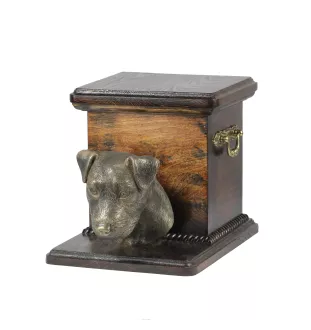 Jack Russell Terrier - urn for dog ashes with a statuette, elegant urn for a dog, unique urn with a bust of a dog by Art-Dog brand