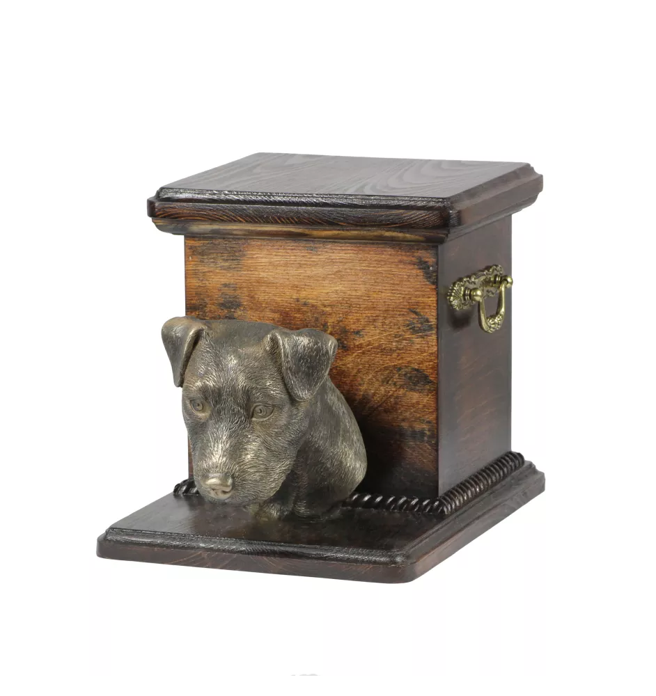 Jack Russell Terrier - urne pour les cendres d'un chien avec une statuette, une urne élégante pour chien, une urne exceptionnelle avec un buste de chien de la marque Art-Dog