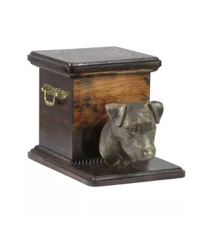 Jack Russell Terrier - urne pour les cendres d'un chien avec une statuette, une urne élégante pour chien, une urne exceptionnelle avec un buste de chien de la marque Art-Dog
