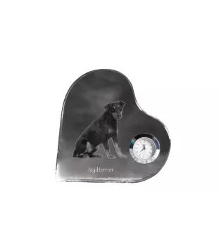 Chien d'arrêt - horloge en cristal avec une photo de chien, horloge de table en forme de cœur, horloge debout personnalisée de la marque Art-Dog