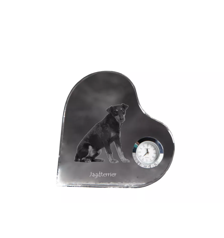 Chien d'arrêt - horloge en cristal avec une photo de chien, horloge de table en forme de cœur, horloge debout personnalisée de la marque Art-Dog