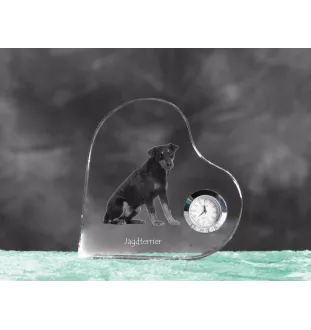 Chien d'arrêt - horloge en cristal avec une photo de chien, horloge de table en forme de cœur, horloge debout personnalisée de la marque Art-Dog