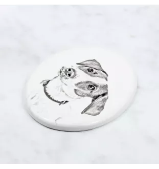 Jack Russell Terrier - commemorative plaque with a photo of a dog, tombstone with a print, personalized oval plaque from the Art-Dog brand