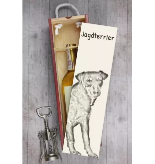 Chien d'arrêt - boîte à vin avec chien, boîte à alcool avec graphisme, boîte cadeau personnalisée de la marque Art-Dog
