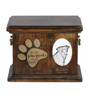 Jagdterrier - Hund Ascheurne, personalisierte Ascheurne mit Foto, Hund Ascheurne von der Marke Art-Dog