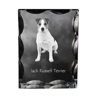 Jack Russell Terrier - cristal avec photo de chien, statuette en verre avec photo, cadre exceptionnel avec photo de la marque Art-Dog