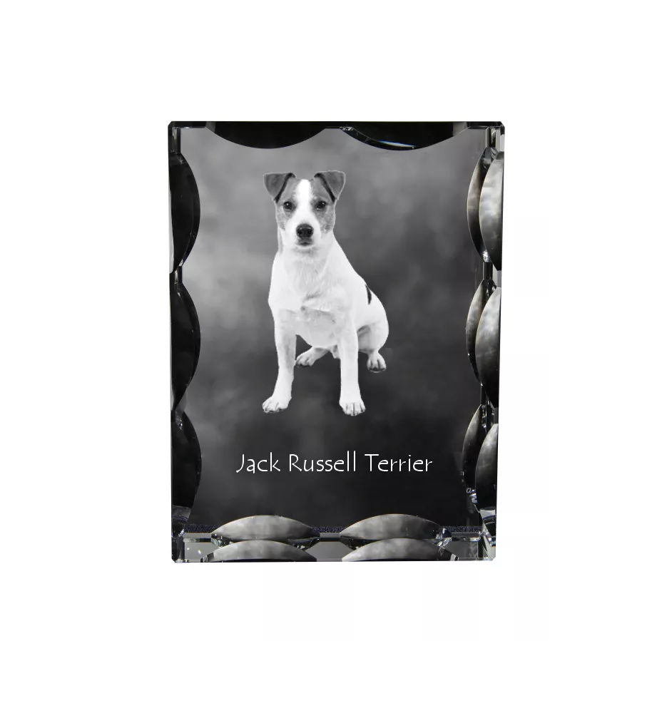 Jack Russell Terrier - cristal avec photo de chien, statuette en verre avec photo, cadre exceptionnel avec photo de la marque Art-Dog