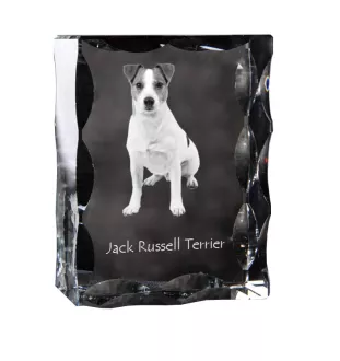 Jack Russell Terrier - crystal with a picture of a dog, glass statuette with a picture, unique frame with a picture from Art-Dog brand