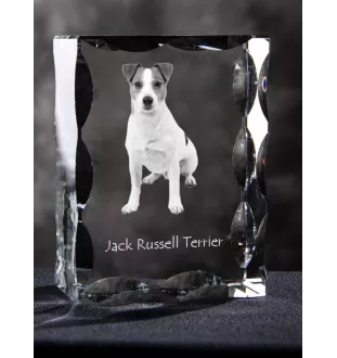 Jack Russell Terrier - cristal avec photo de chien, statuette en verre avec photo, cadre exceptionnel avec photo de la marque Art-Dog