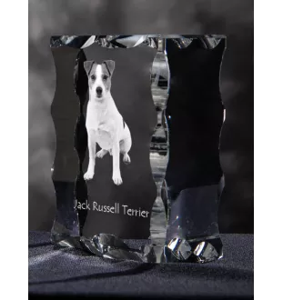 Jack Russell Terrier - Kristall mit einem Hundebild, Glasstatuette mit einem Bild, einzigartiger Bilderrahmen der Marke Art-Dog