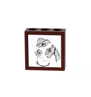 Jack Russell Terrier - Stifthalter mit Hund, Schreibtischorganizer mit Aufdruck, personalisierte Schreibtischdekoration der Marke Art-Dog