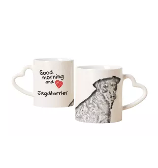 Jagdterrier - Tasse mit Hund, entzückende Tasse mit herzförmigem Henkel, universelles Geschenk der Marke Art-Dog