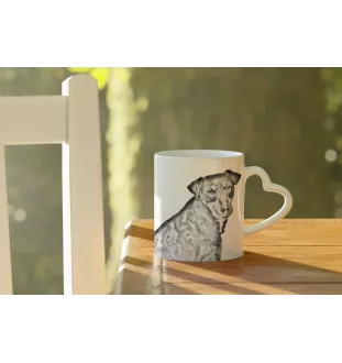Jagdterrier - Tasse mit Hund, entzückende Tasse mit herzförmigem Henkel, universelles Geschenk der Marke Art-Dog
