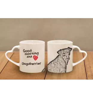 Jagdterrier - Tasse mit Hund, entzückende Tasse mit herzförmigem Henkel, universelles Geschenk der Marke Art-Dog