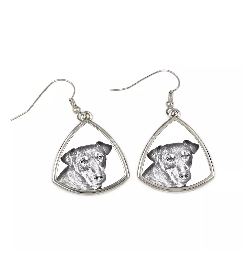 Jagdterrier - dog earrings, hanging earrings with a picture, personalized jewelry with Art-Dog brand print