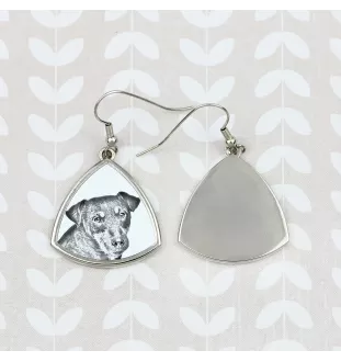 Jagdterrier - dog earrings, hanging earrings with a picture, personalized jewelry with Art-Dog brand print