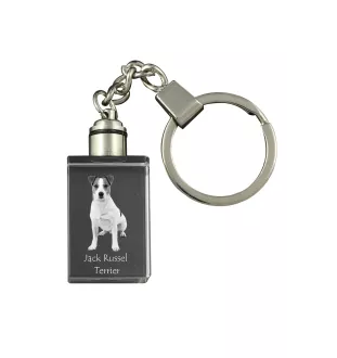 Jack Russell Terrier - Crystal key ring with dog photo, illuminated key ring, unique gift by Art-Dog brand