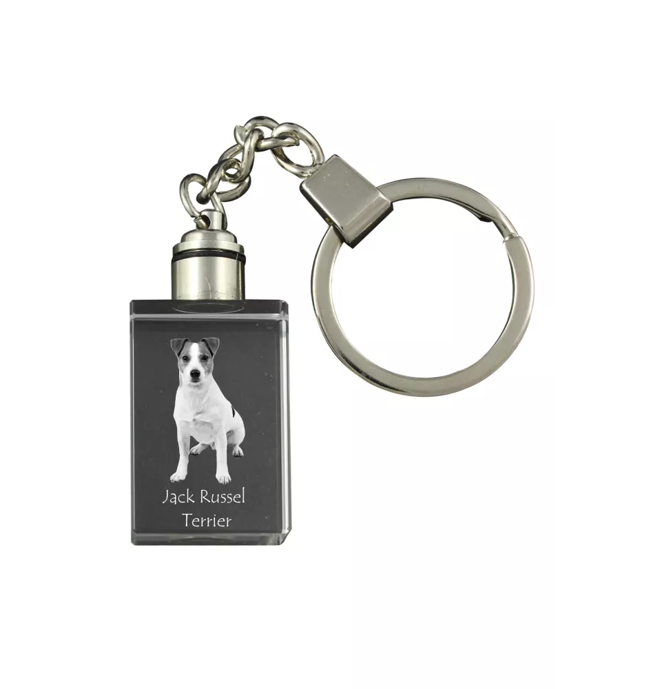 Jack Russell Terrier - Crystal key ring with dog photo, illuminated key ring, unique gift by Art-Dog brand