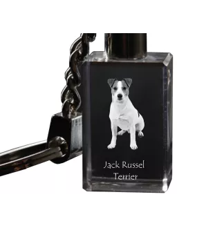 Jack Russell Terrier - Crystal key ring with dog photo, illuminated key ring, unique gift by Art-Dog brand