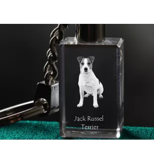 Jack Russell Terrier - Crystal key ring with dog photo, illuminated key ring, unique gift by Art-Dog brand