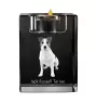 Jack Russell Terrier - Bougeoir avec photo de chien, porte bougie en cristal, cadeau personnalisé par la marque Art-Dog