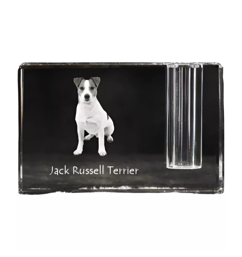Jack Russell Terrier - Stifthalter, Kristallorganizer mit Hundefoto, einzigartige Schreibtischdekoration der Marke Art-Dog
