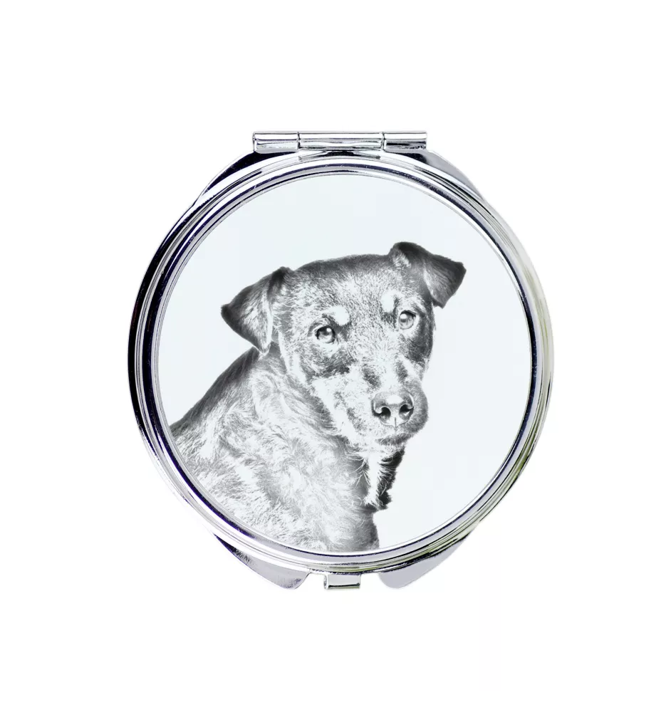 Jagdterrier - Pocket mirror with a dog, personalized mirror for a purse, compact mirror with Art-Dog brand print.
