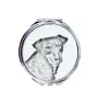Jagdterrier - Taschenspiegel mit Hund, personalisierter Taschenspiegel, kompakter Spiegel mit Art-Dog-Logo