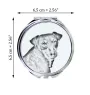 Jagdterrier - Taschenspiegel mit Hund, personalisierter Taschenspiegel, kompakter Spiegel mit Art-Dog-Logo