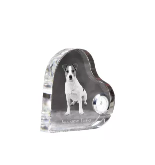 Jack Russell Terrier - Kristalluhr mit einem Hundebild, Herzregal-Uhr, personalisierte Standuhr der Marke Art-Dog