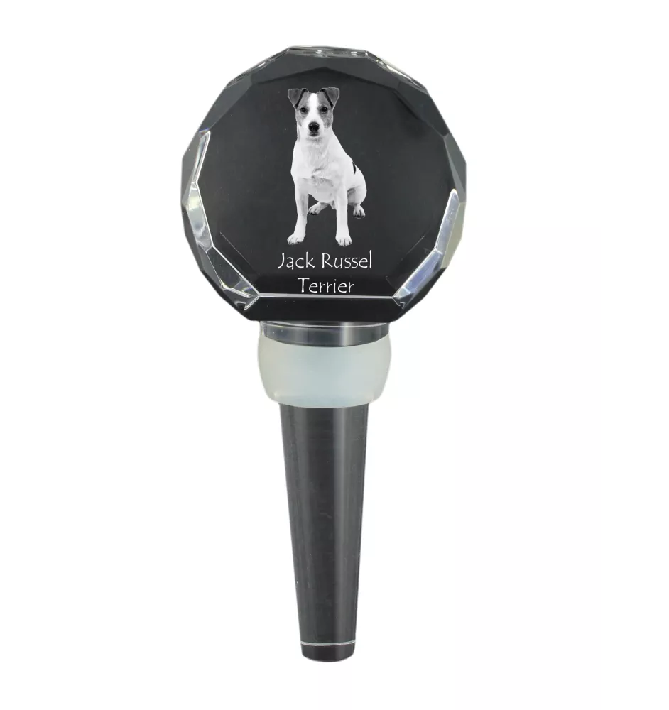 Jack Russell Terrier - Crystal bottle stopper, unique wine stopper with photo, personalised gift for sommelier by Art-Dog brand