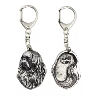 Épagneul japonais, Chin - Porte-clés argenté avec chien, décoration de sac à main, pendentif de sac à dos par la marque Art-Dog