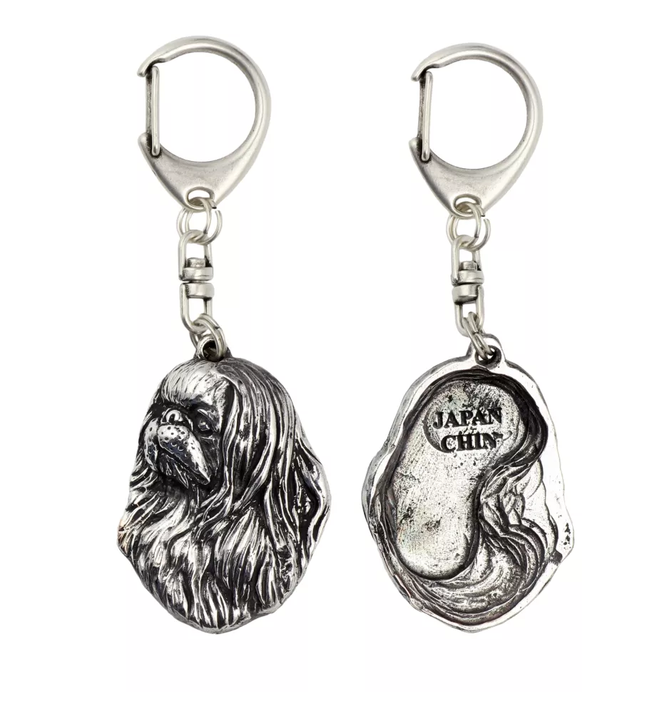 Japan Chin - Versilberter Schlüsselanhänger mit Hund, Handtaschen-Dekoration, Rucksack-Anhänger der Marke Art-Dog