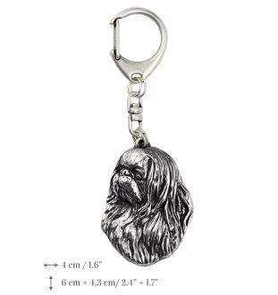 Épagneul japonais, Chin - Porte-clés argenté avec chien, décoration de sac à main, pendentif de sac à dos par la marque Art-Dog