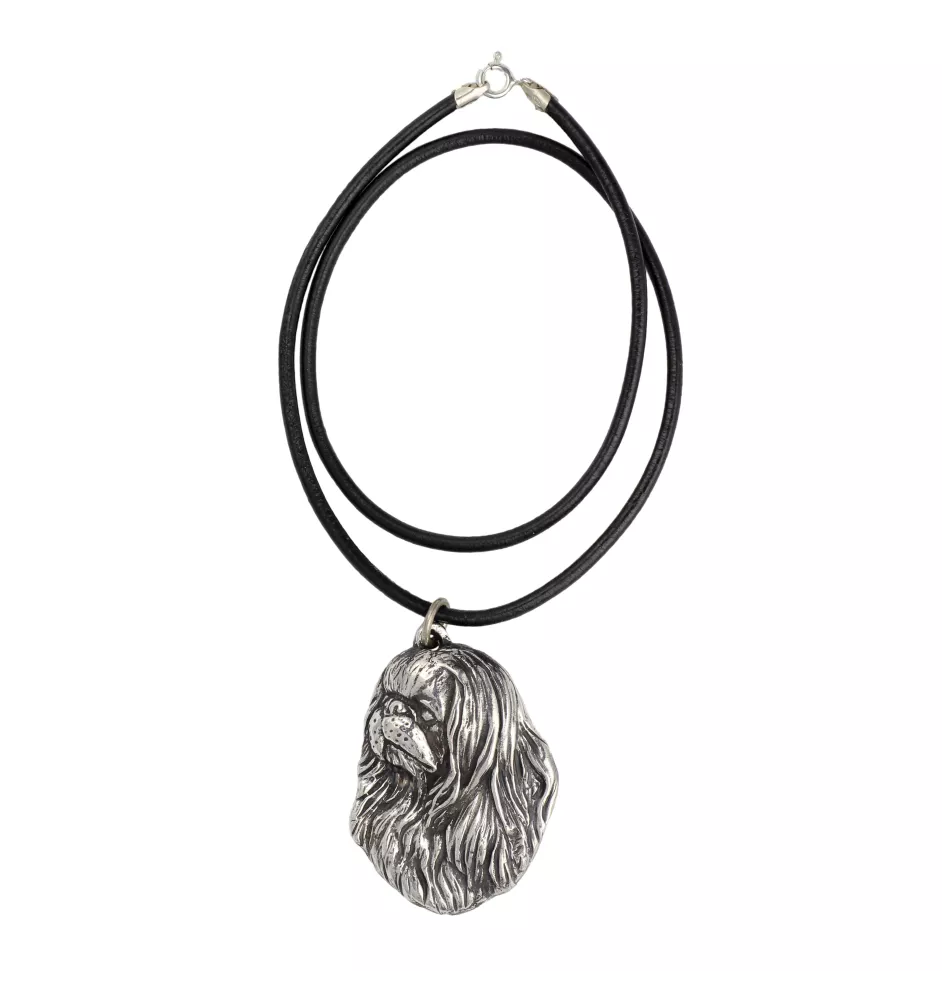 Épagneul japonais, Chin - collier avec un chien, pendentif en plaqué argent pour les fans de chiens, bijoux uniques de la marque Art-Dog