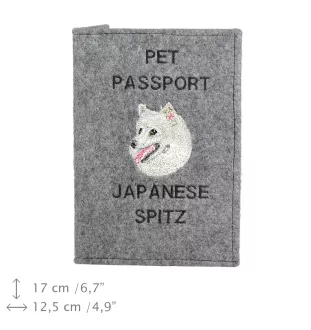 Japanese Spitz, Nihon Supittsu - Dog passport case, document case, gift for the traveller from the Art-Dog brand