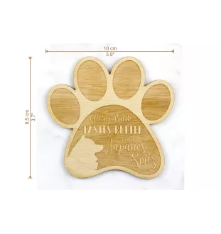 Japan-Spitz, Japanischer Spitz, Nihon Supittsu - Tasse Untersetzer, graviert Untersetzer mit Hund, Geschenk für Hundeliebhaber von Art-Dog Marke