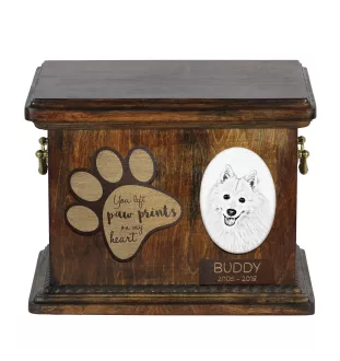 Japan-Spitz, Japanischer Spitz, Nihon Supittsu - Hund Ascheurne, personalisierte Ascheurne mit Foto, Hund Ascheurne von der Marke Art-Dog