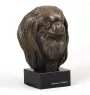 Épagneul japonais, Chin - Statue de chien, buste sur socle en pierre, sculpture, trophée pour exposition canine par la marque Art-Dog