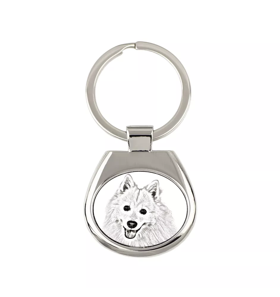Japanese Spitz, Nihon Supittsu - keychain with a dog, keychain with a print, personalized pendant from the Art-Dog brand