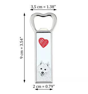 Japan-Spitz, Japanischer Spitz, Nihon Supittsu - Flaschenöffner mit Hund, personalisierter Flaschenöffner für den Kühlschrank, ein einzigartiges Geschenk für Männer von der Marke Art-Dog