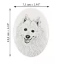 Japan-Spitz, Japanischer Spitz, Nihon Supittsu - Gedenktafel mit einem Foto eines Hundes, Grabplatte mit Druck, personalisierte ovale Platte der Marke Art-Dog