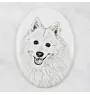 Spitz japonais - une plaque commémorative avec une photo de chien, une plaque funéraire avec une impression, une plaque ovale personnalisée de la marque Art-Dog