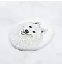 Japanese Spitz, Nihon Supittsu - commemorative plaque with a photo of a dog, tombstone with a print, personalized oval plaque from the Art-Dog brand