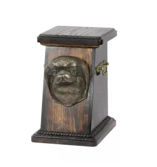 Japanese Chin, Japanese Spaniel - urn for dog ashes, elegant urn with a statue, commemorative urn with a bust of a dog by Art-Dog brand