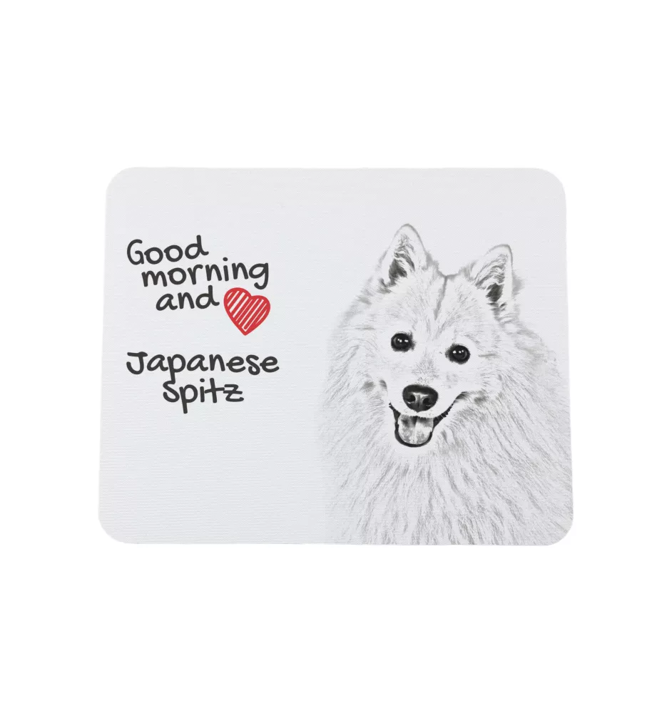 Japan-Spitz, Japanischer Spitz, Nihon Supittsu - Mauspad mit Druck, personalisiertes Mauspad mit Hund, einzigartiges Gadget für Büroangestellte von Art-Dog.