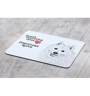 Japanese Spitz, Nihon Supittsu - mouse pad with print, personalized dog-themed mouse pad, unique gadget for an office worker by Art-Dog brand